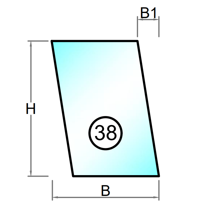 Spejl med poleret kant - Figur 38