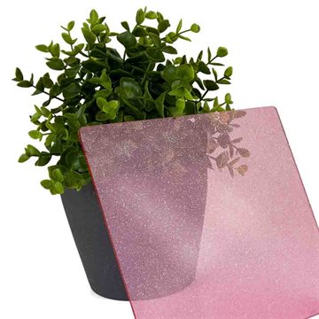 Pink transparent glitter akryl - Tilskåret (ALDS101) - 3 mm