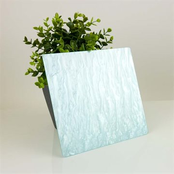 Lyseblå marmor akryl - Tilskåret (ALDSSW7) - 3 mm