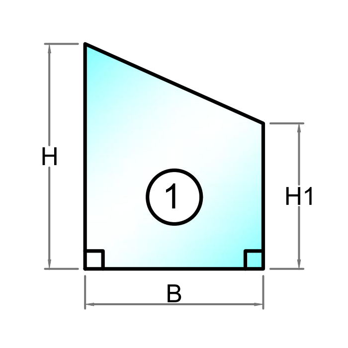 Tagglas termorude - Forsat SKN 176 glas udvendig - ekstra lange (max. 4 m) - Figur 1