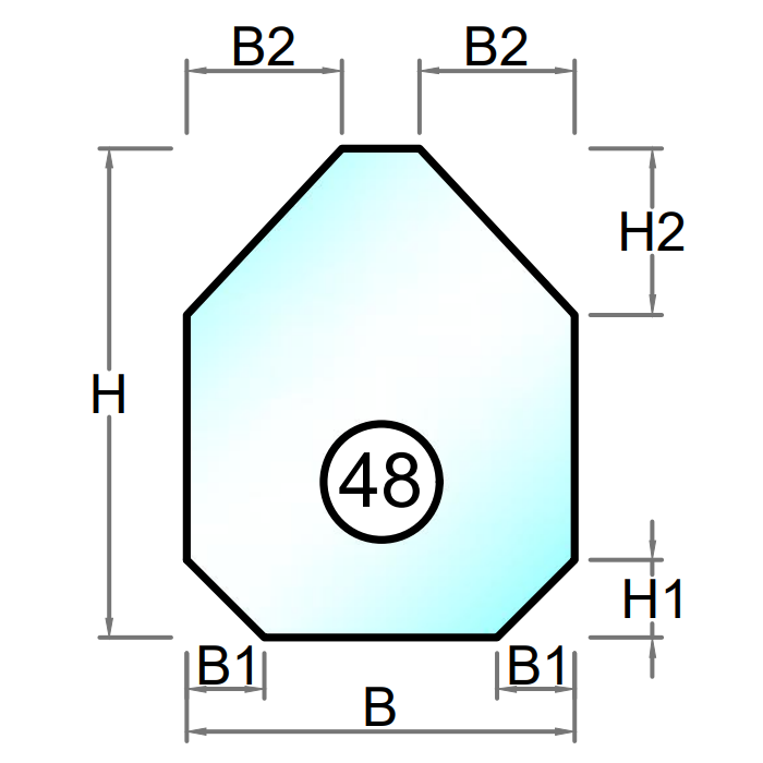 Hærdet glas med poleret kant - Figur 48