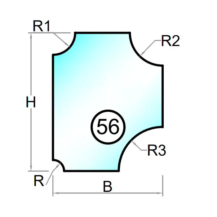 Hærdet glas med poleret kant - Figur 56