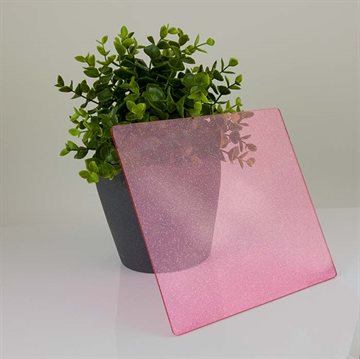 Pink transparent glitter akryl