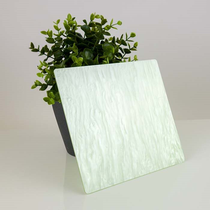Lysegrøn marmor akryl - Tilskåret (ALDSSW8) - 3 mm