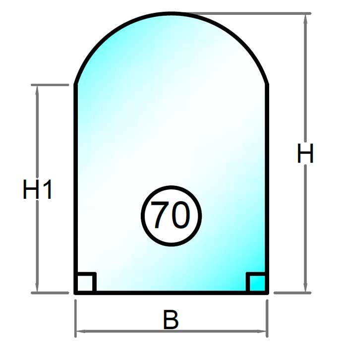4 mm Brændeovnsglas tilskåret på mål - Figur 70