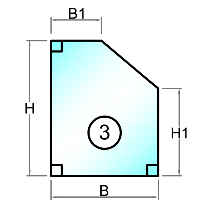 Spejl med poleret kant - Figur 3