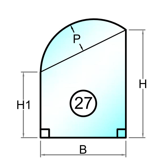 2 lags termorude med 8,76 mm lamineret glas - Figur 27