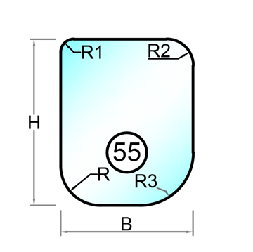 Hærdet råglas med poleret kant - Figur 55