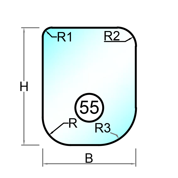 Hærdet råglas med poleret kant - Figur 55