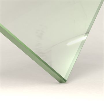 8 mm hærdet glas med granet kant - Satin
