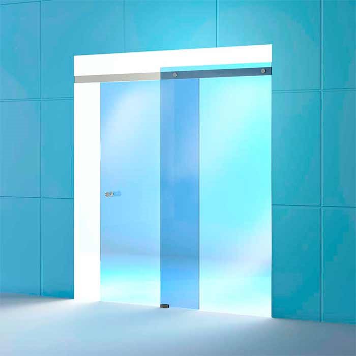 Skydedør med glasvæg Skydedør med glasvæg