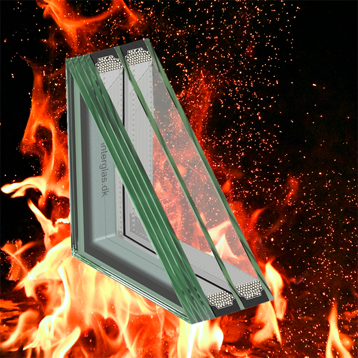 Brandglas termoruder til vandret montage Brandglas termoruder til vandret montage